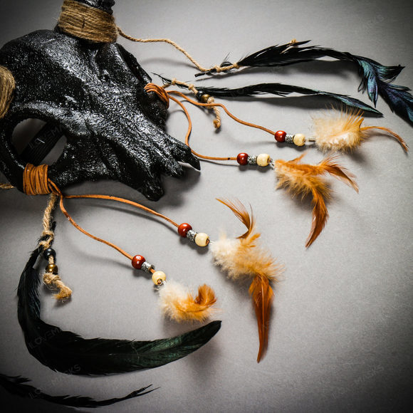 Antelope Devil Animal Skull with Silver Impala Horns Masquerade Mask - Black - Picture 6 of 10